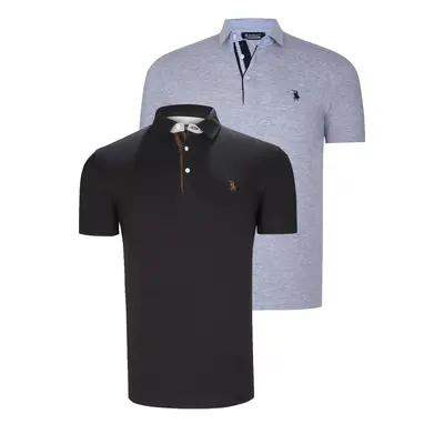 DUAL SET T8582 DEWBERRY MENS T-SHIRT-BLACK-GREY