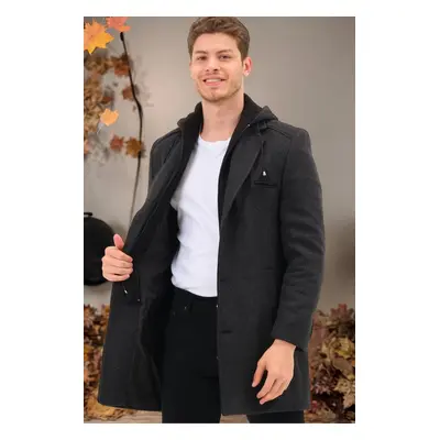 PLT8371 DEWBRRY MEN'S COAT-OPEN DIAGONAL ANTHRACITE