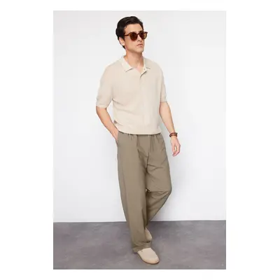 Trendyol Khaki Wide Leg Fabric Trousers