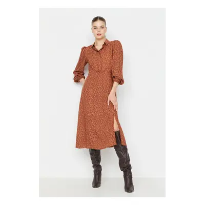 Női ruha Trendyol TWOAW23EL01349/Brown