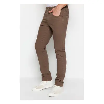 Trendyol Comfortable Brown Men's Regular Fit Gabardine Trousers, which Degree Stretches in All D