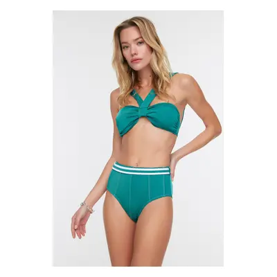 Trendyol Emerald Green Elastic Detailed High Derékú Bikini alsó