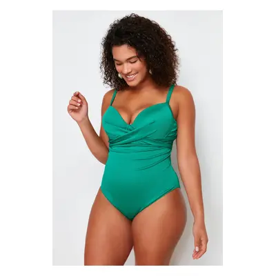 Trendyol Curve Green Balconette Swimsuit