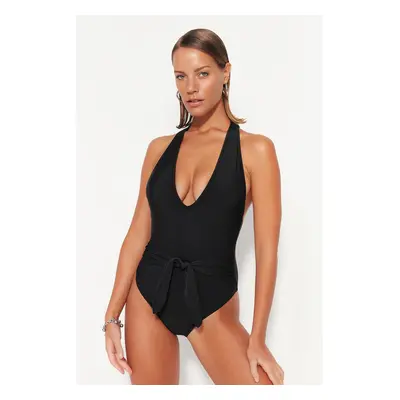 Trendyol Black Deep-Chocolate Regular Leg Swimsuit