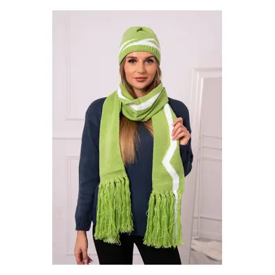 Ladies set with scarf Jagna K356 pistachio