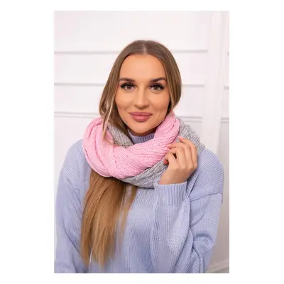 KN14 Women's two-tone neck warmer light pink+gray