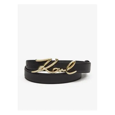 Black women's leather belt KARL LAGERFELD - Women