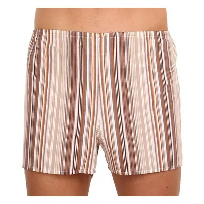 Classic men's boxer shorts Foltýn brown with extra oversized stripes