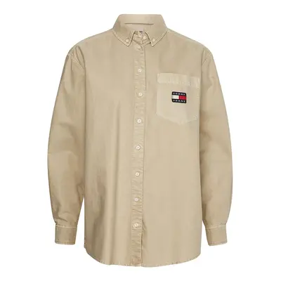 Tommy Jeans Shirt - TJW BADGE BOYFRIEND SHIRT beige