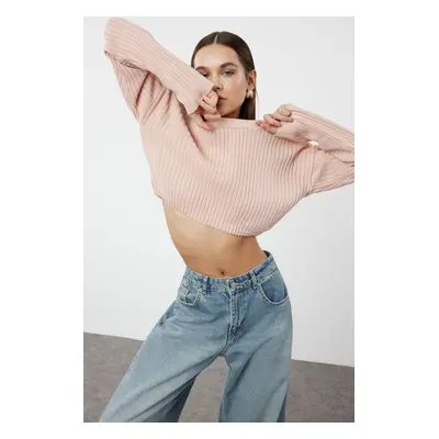 Trendyol Powder Super Crop Basic Knitwear Sweater