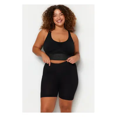 Trendyol Curve Black Knitted Short Leggings