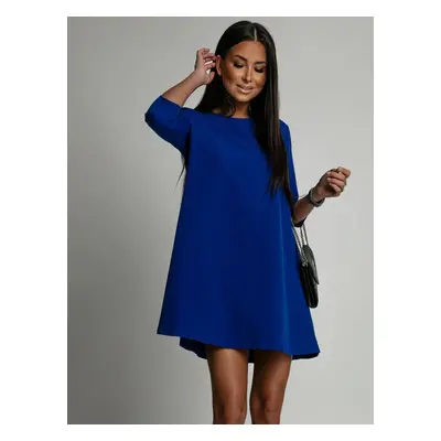 Elegant trapezoidal cornflower dress