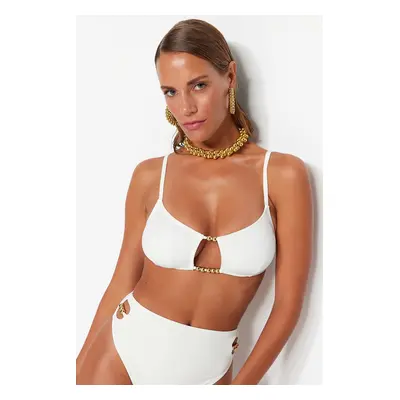 Trendyol Ecru Bralet gyöngy kiegészítő bikini felső