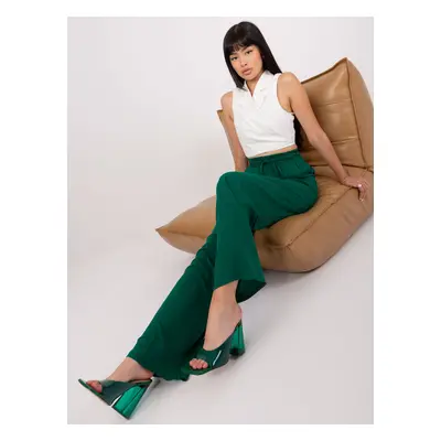 Dark green fabric palazzo pants