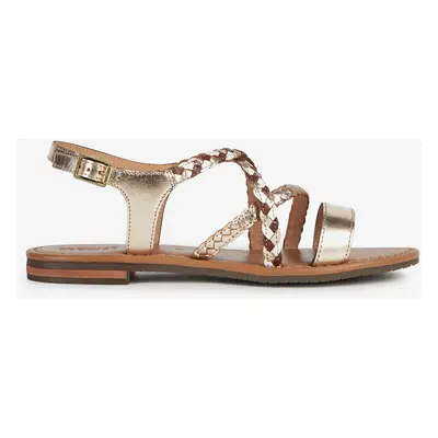 Women's leather sandals in gold color Geox Sozy