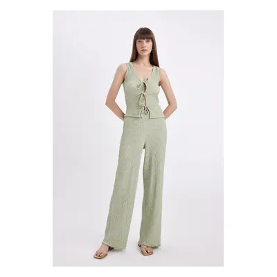 DEFACTO Wide Leg Wrinkled Trousers