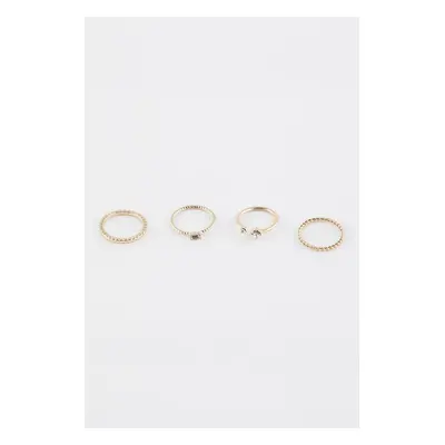 DEFACTO Women's 4-Piece Gold Ring