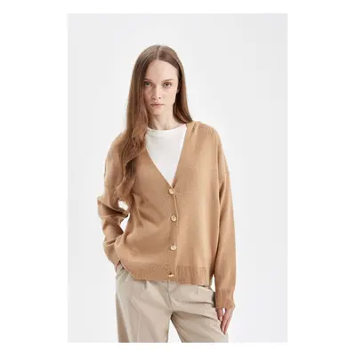 DEFACTO Relax Fit V-Neck Cardigan