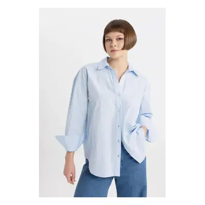 DEFACTO Oversize Fit Poplin Long Sleeve Shirt