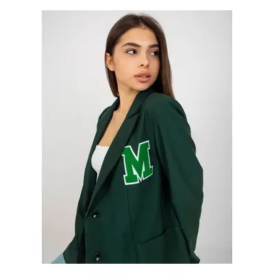 Dark green women's oversized blazer