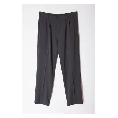 Trendyol Anthracite Pleated Classic Baggy Fit Fabric Trousers Fit Trousers