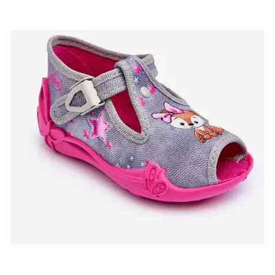 Befado Squirrel Slippers Sandals Grey and Pink