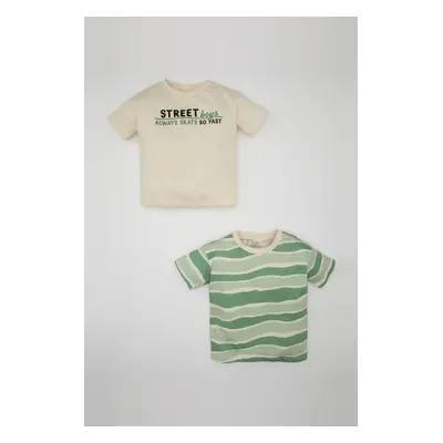 DEFACTO Baby Boy Striped 2-Piece Short Sleeve T-Shirt