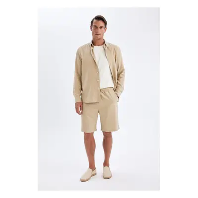 DEFACTO Relax Fit Linen Blend Bermuda Shorts