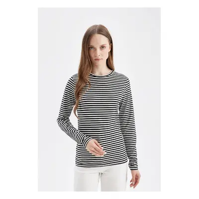 DEFACTO Striped Basic Long Sleeve T-Shirt Tunic