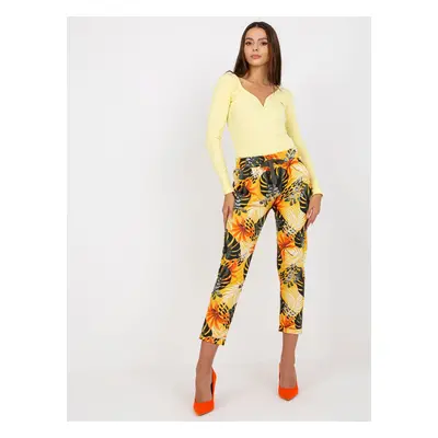 Cotton sweatpants with yellow pattern