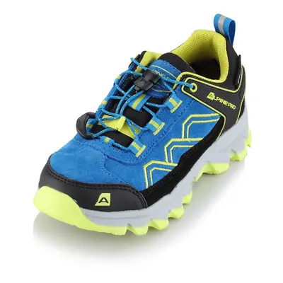 Kids outdoor shoes with membrane ALPINE PRO MOLLEO electric blue lemonade