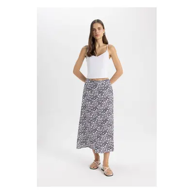 DEFACTO A-line Printed Regular Waist Midi Skirt