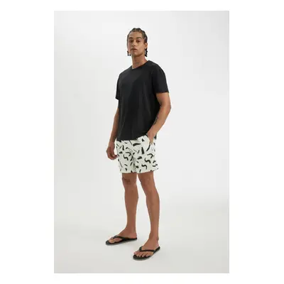 DEFACTO Regular Fit Patterned Mesh Lined Short Swim Shorts