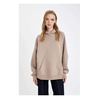 DEFACTO Oversize Fit Hooded Thick Fabric Basic Sweatshirt