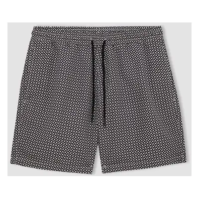 DEFACTO Regular Fit Patterned Mesh Lined Short Swim Shorts