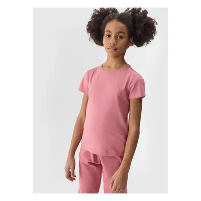 Girls' Plain T-Shirt 4F - Pink