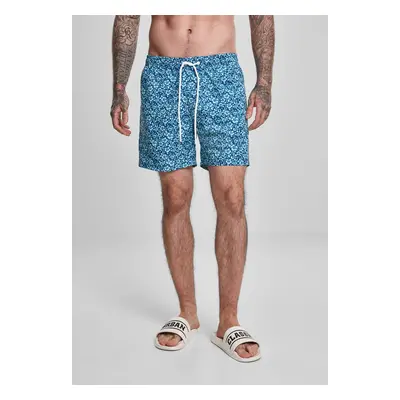 Men's swimwear with a floral pattern blue