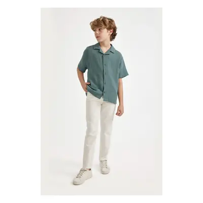 DEFACTO Boys' Standard Cuff Linen Look Trousers