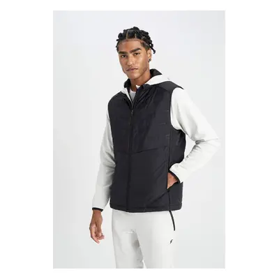 DEFACTO Water Repellent Quilted Vest Regular Cut Stand Collar Zippered Pocket