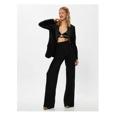 Koton Corduroy Palazzo Pants with Elastic Waist.