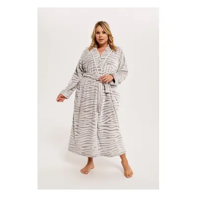 Women's bathrobe Asma with long sleeves - grey