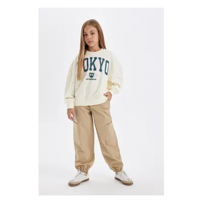 DEFACTO Girls Cotton Parachute Pants with Cargo Pockets