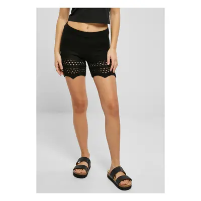 Women's crochet shorts black