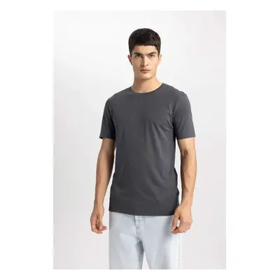 DEFACTO Slim Fit Crew Neck Premium Short Sleeve Cotton Basic T-Shirt