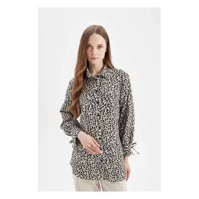 DEFACTO Relax Fit Patterned Long Sleeve Shirt Tunic