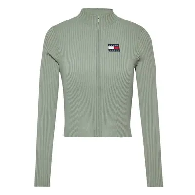 Tommy Jeans Sweater - TJW BADGE ZIPPER MARKET SWEATER green