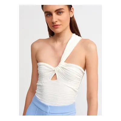 Dilvin One-Shoulder Knitwear Bustier-ecru