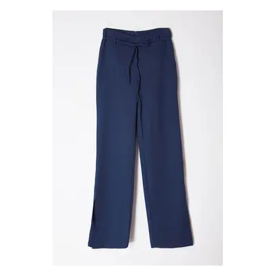 Trendyol Navy Blue V Waist Detailed Woven Trousers