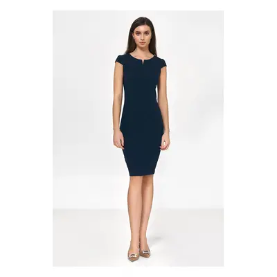 Nife Woman's Dress S225 Navy Blue