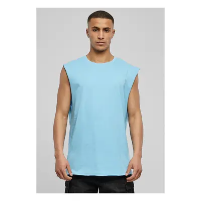 Baltic blue sleeveless t-shirt with open brim